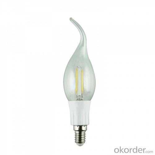 LED Filament Lamp 360°Bent-tip Candle Bulb E14 2W AC110V/220V 200-225lm Warm White/White System 1