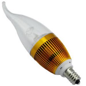 Dimmable LED Global Bulb Light LED Bent-tip Bulb Gloden Aluminum 1x3W E14 System 1