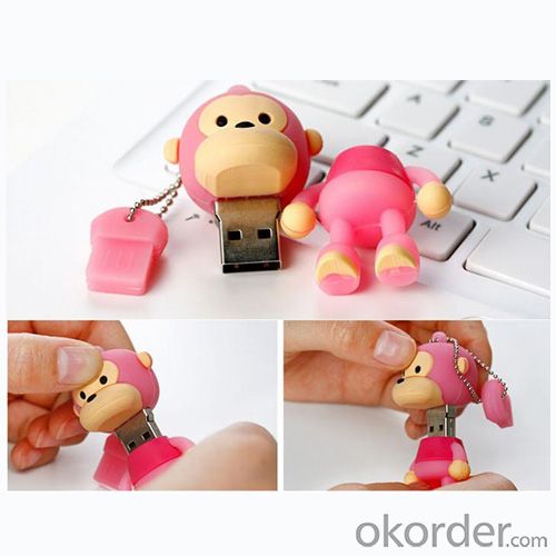 8GB Cute Mini Cartoon Monkey USB Flash Memory Stick Drive Pink System 1