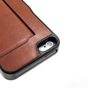 PU Leather Stand Case Cover for iPhone5/5S Black System 1