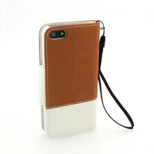 Wallet Pouch Tree Pattern PU Leather Stand Case Cover for iPhone5/5S Brown System 1