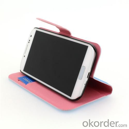 Hot Sale Wallet Pouch Luxury PU Stand Leather Case Cover for Samsung Galaxy S4 (I9500) Pink System 1
