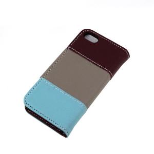 2014 New Book Style Litchi Grain Quanlity PU Leather Case For iPhone 5 5S With Money Credit Card Slot Holder