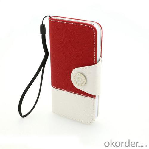 Wallet Pouch Stand Case Cover for iPhone5/5S Tree Pattern PU Leather Red System 1