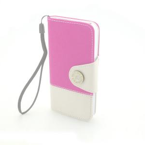 Tree Pattern PU Leather Cover for iPhone5/5S Wallet Pouch Stand Case Pink System 1
