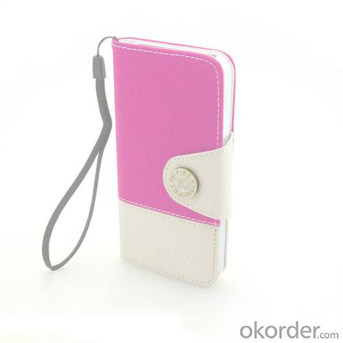 Tree Pattern PU Leather Cover for iPhone5/5S Wallet Pouch Stand Case Pink System 1