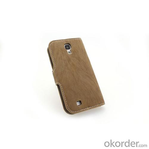 Brown Luxury PU Leather For Samsung Galaxy S4 (I9500) Wallet Pouch Stand Case Cover System 1