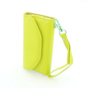 2014 Hot Selling Shiny PU Leather Wallet Pouch Case for  iPhone 5/5S Yellow From China Manufacturer
