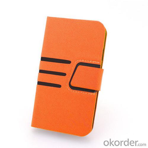 2014 Hot Selling For Samsung Galaxy S4 I9500 Stand Case Smart Cover With ID Credit Credit Card Slot Holder Orange System 1