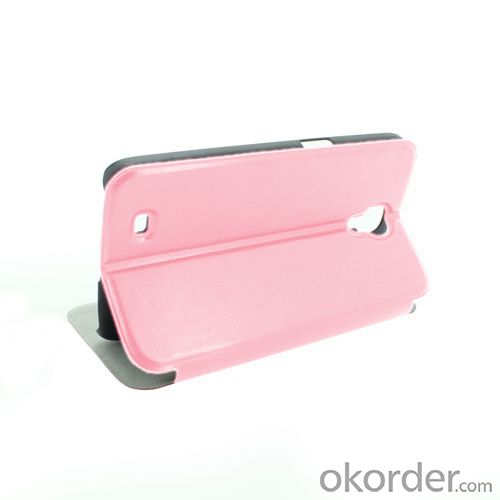 China Factory Ultra Thin PU Leather Case With ID Credit Card Slot Holder For Samsung Galaxy I9500 S4 SVI Pink System 1