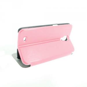 China Factory Ultra Thin PU Leather Case With ID Credit Card Slot Holder For Samsung Galaxy I9500 S4 SVI Pink System 1