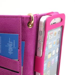 China Factory for iPhone 5 5S 5G 5GS Horizontal Flip Cover PU Leather Wallet Case Pouch With Card Slots Black System 1