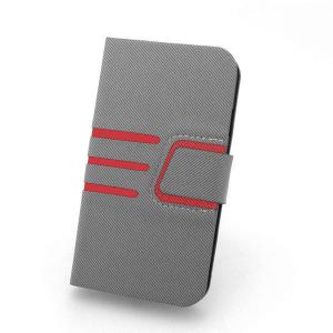 For Samsung Galaxy S4 I9500 Credit ID Card Slot Holder PU Leather Stand Case Cover With Auto Wake-Up Grey