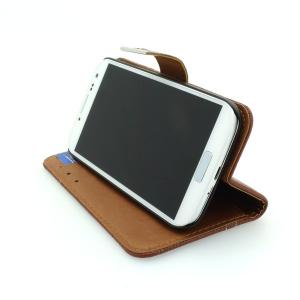 Stand Case Cover for Samsung Galaxy S4 (I9500) Wallet Pouch Luxury PU Leather Blue