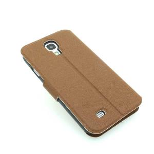 Stand Wallet Pouch Case Cover For Samsung Galaxy S4 (I9500) Luxury PU Leather Brown System 1