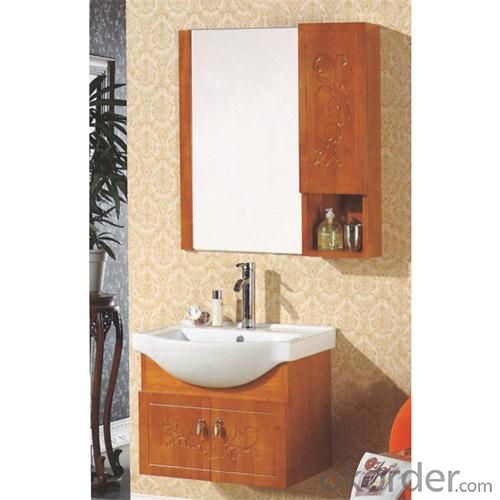 Classical Oak Bathroom Cabinet Ceramic Top Bath Vanity System 1