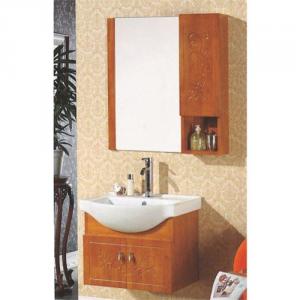 Classical Oak Bathroom Cabinet Ceramic Top Bath Vanity System 1
