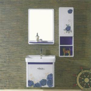 High End Purple Flower White Bathroom Mirror Cabinet System 1