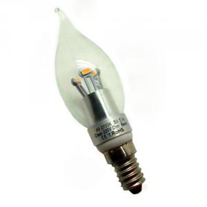 LED Bent-tip Bulb High Quality Silver Aluminum 5W Ra85 E14 380lm  85-265V LG SMD LED Chip Clear/Frosted/Milky Glass Cover