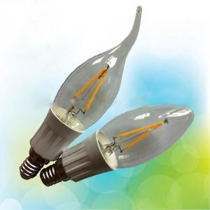 LED Filament Lamp 360°Bent-tip Candle Bulb E14 3W AC110V/220V 300-330lm Warm White/White System 1