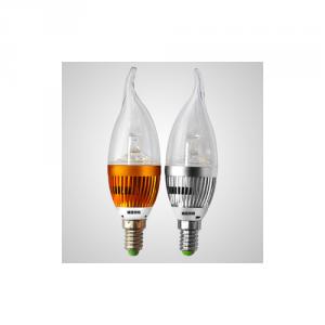 Dimmable Factory LED Bent-tip Bulb Silver Aluminum 5x1W E14 180lm LED Candle Bulb Light