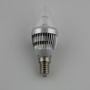Factory Dimmable LED Candle Bulb High Quality Silver Aluminum 1x3W E14 LED Global Bulb Light System 1