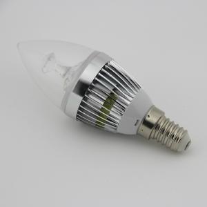 Dimmable LED Candle Bulb High Quality Silver Aluminum 3x1W E14 180lm LED Global Bulb Light