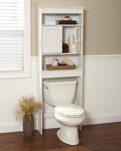 High End White Space Saver Bath Shelf Bath Cabinet System 1