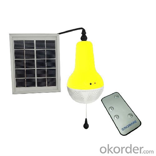 China Factory Brightest Rechargeable Solar Lamp With Remote Control Indoor Solar Lighting Yellow
