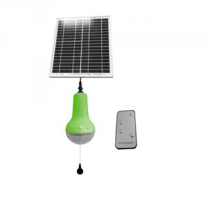High Quality Remote Control Solar Lamp 5m Control Range Rechargeable Solar LED Bulb By China Manufacturer (Green) System 1