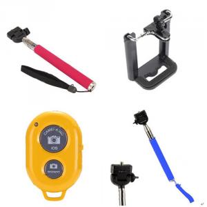 Camera Extendable Handheld Monopod Selfie Wireless Bluetooth Remote Shutter For Iphone Samsung Android With Phone Holder