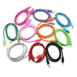 2014 Hottest Flat Noodle Design Nylon Braided Usb Charger Cable For Iphone 5/Micro Usb/Iphone 4 Model Available