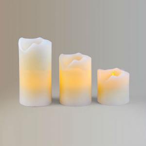 Set Of 3 Led Small Flameless Real Wax Candle