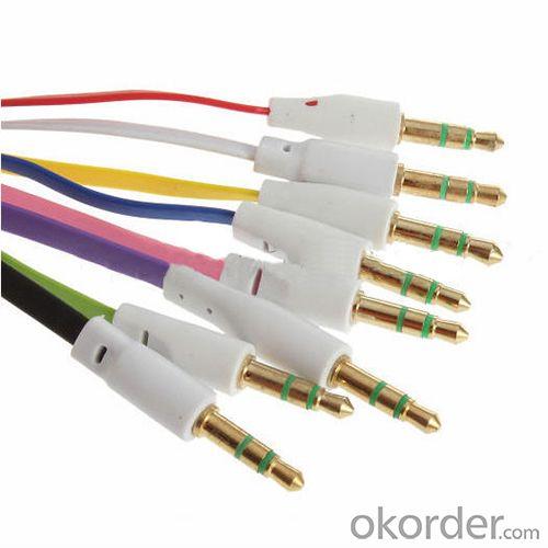 Colorful 3.5Mm To 3.5Mm Small Flat Audio Cable, 3.5 Audio Input Adapter Cable For Mobile Phone,Mp3,Speaker System 1