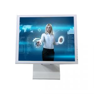 17 Inch Pearl White LCD Touch Monitor / 1280*1024 Resolution / 8 Osd Languages