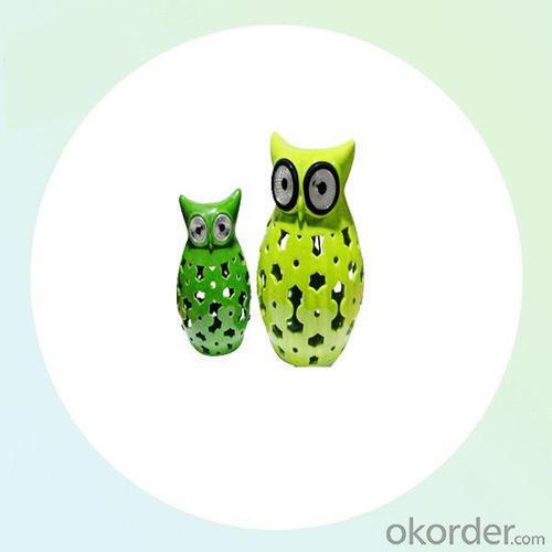 Rechargable Owl CE,ramics Jars Animal LED Solar Garden Light From China Factory System 1