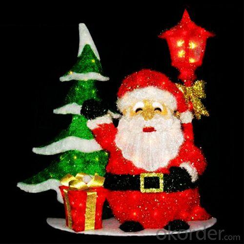 Animated Led Outdoor Acrylic Santa Claus With Lantern Decoration