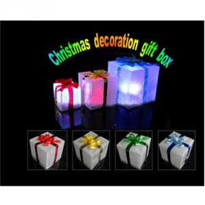 Led Light Up Christmas Flashing Gift Box Christmas Tree Decoration