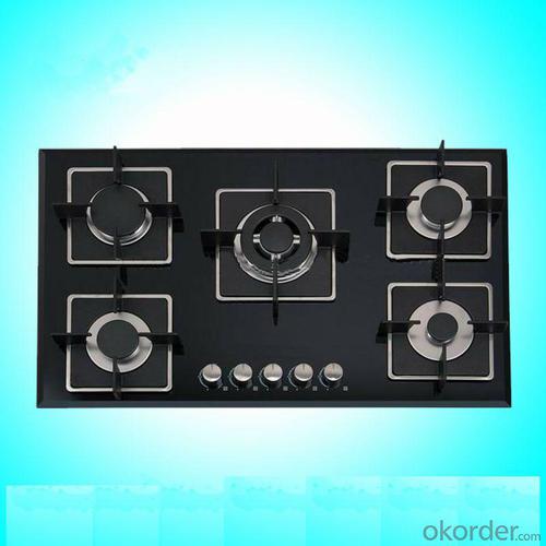 Gas Cooker Made of Tempered Glass with 5 Burners System 1