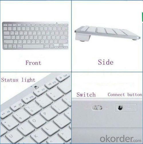 2013 Best Selling Items White Mini Bluetooth Keyboard, Mini Wireless Keyboard Compatible With Apple Mac System 1