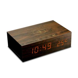 2014 China Supplier New Wood Bluetooth Speaker With Clock Qi Wireless Charging Function Support Custom Order