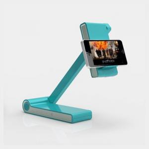 2014 New Portable Folding Rechargable Wireless Battery Led Desk Lamp With Power Bank And Phone Holder Function