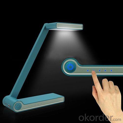 2014 New Portable Folding Rechargable Wireless Battery Led Desk Lamp With Power Bank And Phone Holder Function