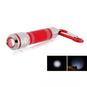 LED Flashing Flashlight with Tail Carabiner (Red)