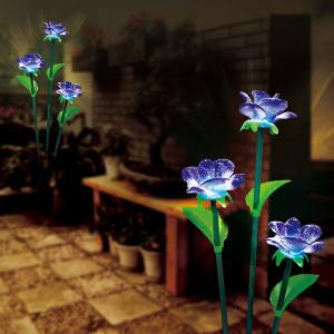 Plastic Solar Flower Outdoor Light For Garden (Dl-Srs400-3D) From China Factory
