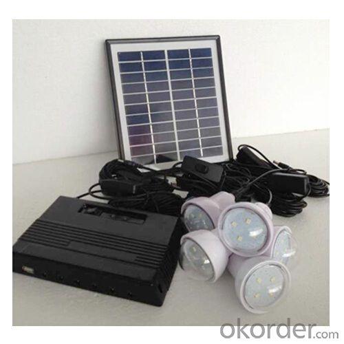 Wind Solar Energy Systems - 4W Solar Lighting System with Mobile Charge, 4W Solar Panel, 5200mAh Lithium Battery, Black CE ROHS System 1