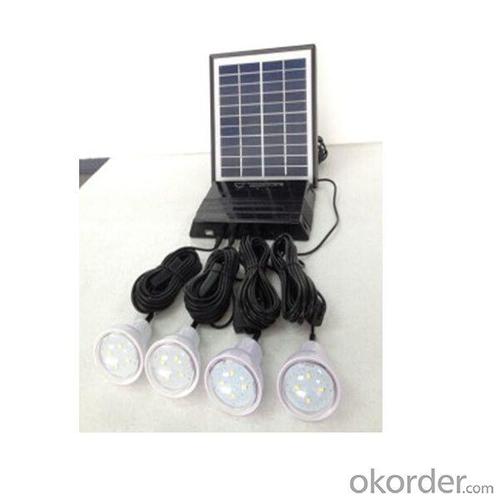 Solar Energy Systems Whitehaven 4w 10w 20w 50w 80w 100w Solar Lighting System with Mobile Charge 4 LED Bulbs 4000mAh Li-ion Battery Black CE ROHS System 1