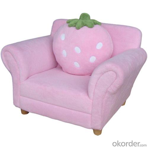 Cute Pink Strawberry Shape Kids' Sofa with Pillow Non-toxic Fabric System 1