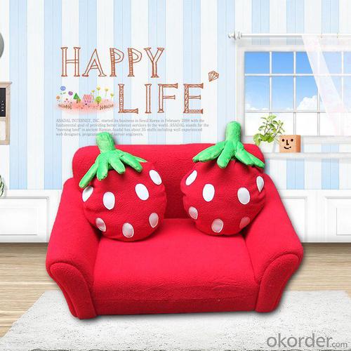 Two Seats Children's Soft Sofa Strawberry Pattern Comfortable System 1