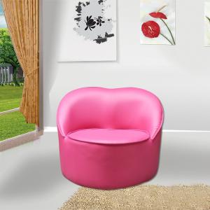 Pink Heart Shape Kids' Single Sofa Ergonomic Design Durable System 1